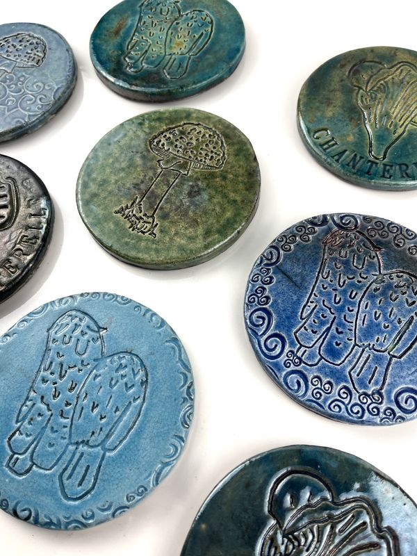 Mushroom, Coaster, New Brunswick Mushroom, Raku Pottery, Fish by Fire 