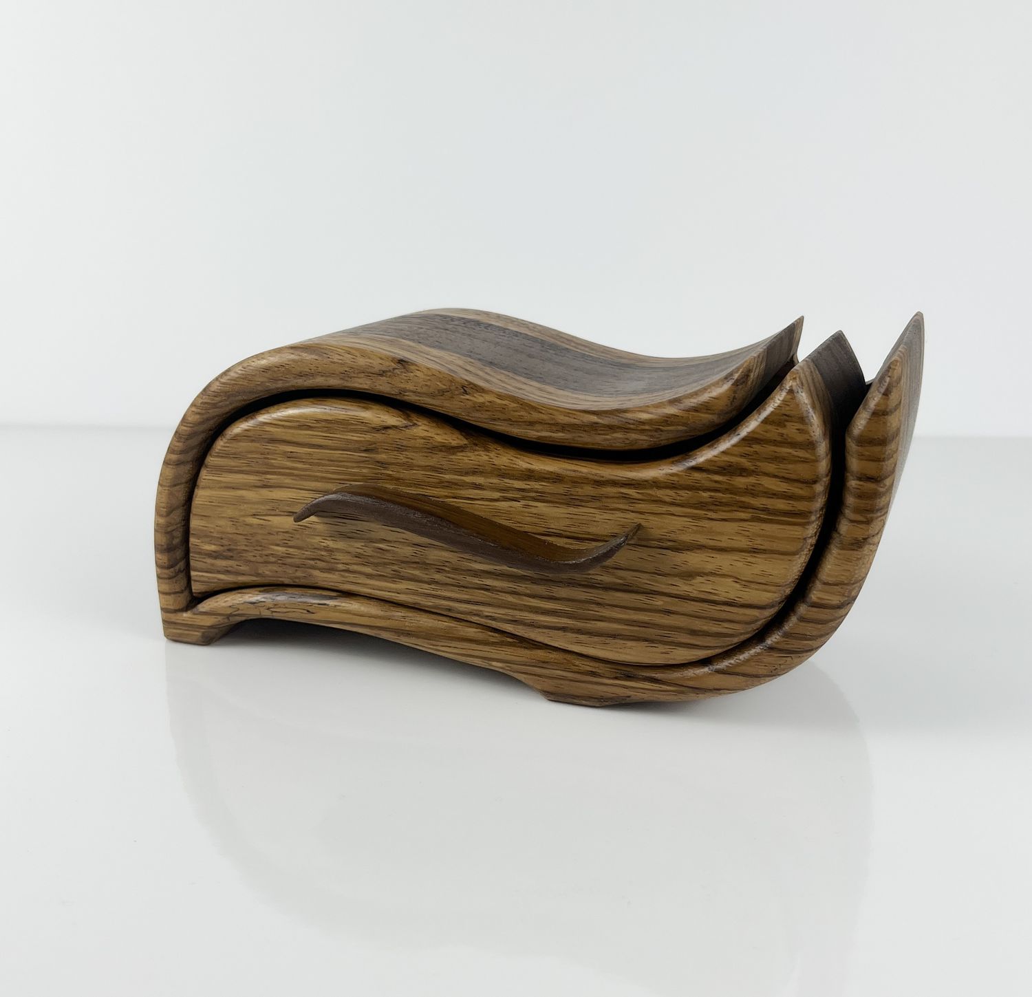 Bandsaw Box- Zebrawood, Peruvian Walnut 8x4x4"