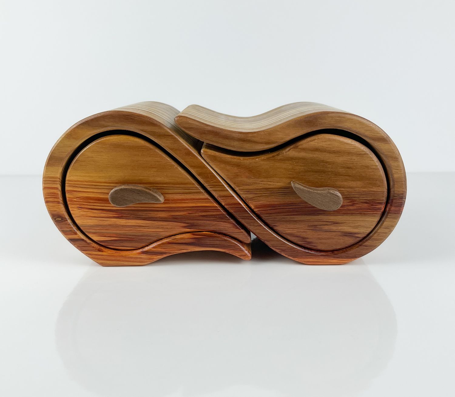 Double Bandsaw Box- Canary wood & Teak 9x3.75x5"