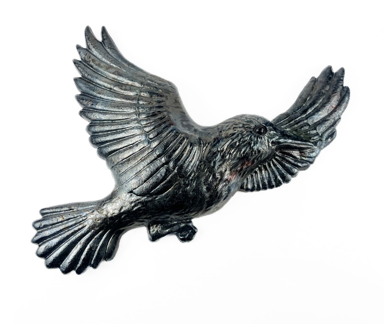 Crow, Pottery wall hanging, New Brunswick, Raku Pottery, Fish by Fire, Animal, Local art, Canadian Made 