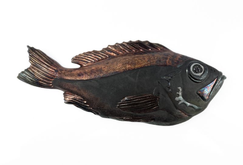 Perch, Fish, Fish by Fire, Raku, Pottery, Tim Isaac, Local Potter, Canadian Made, New Brunswick 