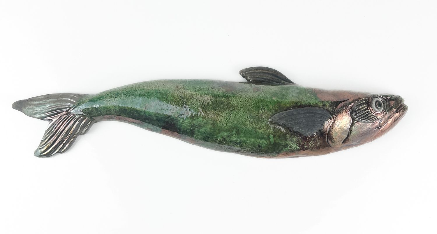 Mackerel, Fish by Fire, Pottery, Fish, Canadian Made, New Brunswick Artist 