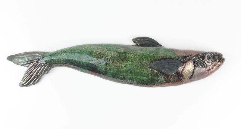 Mackerel, Fish by Fire, Pottery, Fish, Canadian Made, New Brunswick Artist 