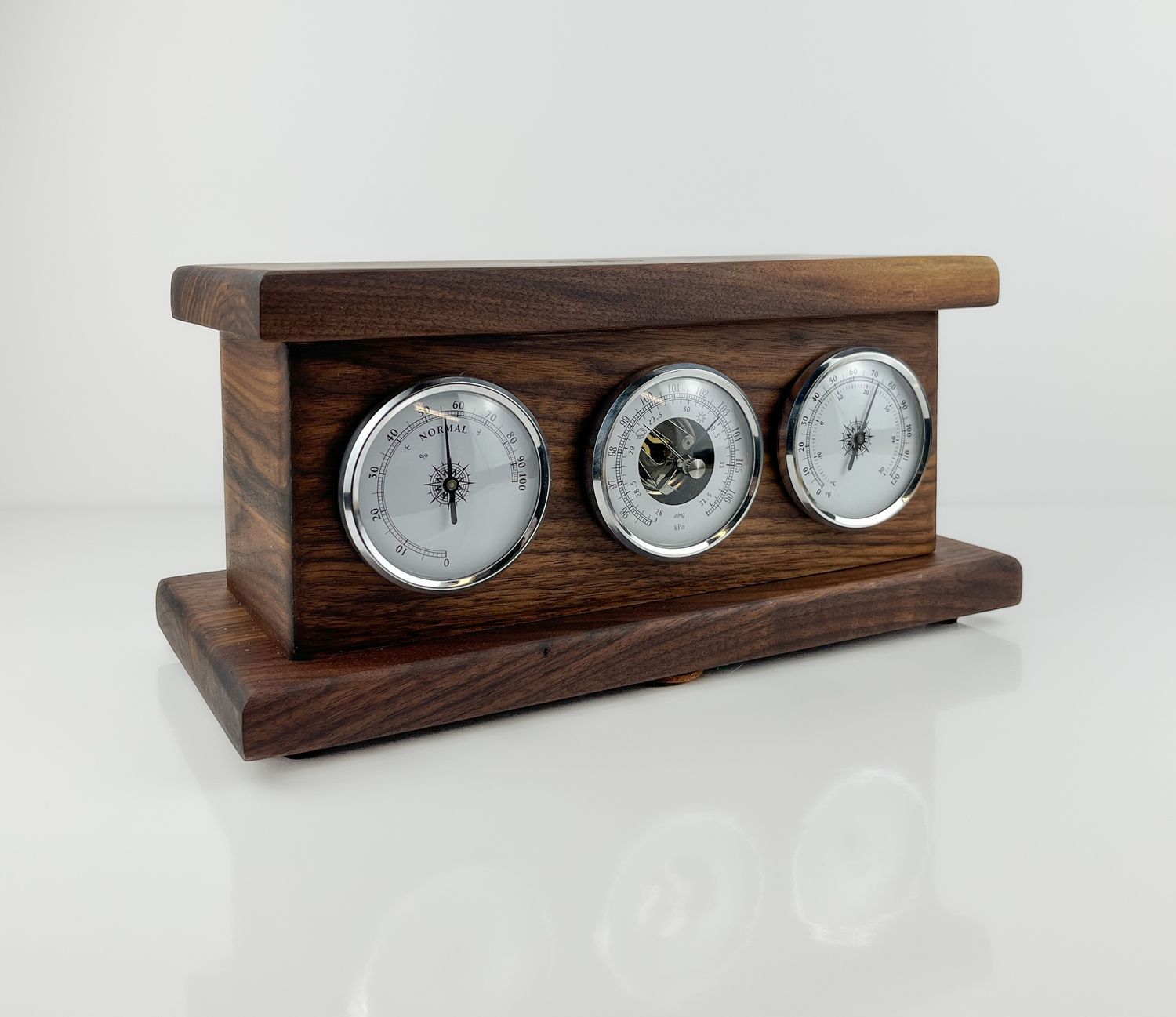Retro Style Dark Walnut Weather Station