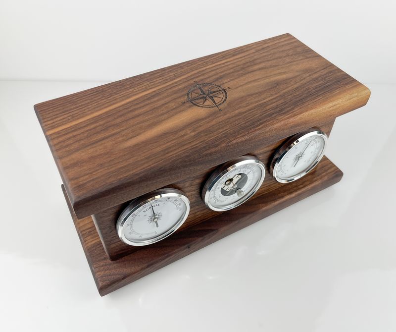 Retro Style Dark Walnut Weather Station