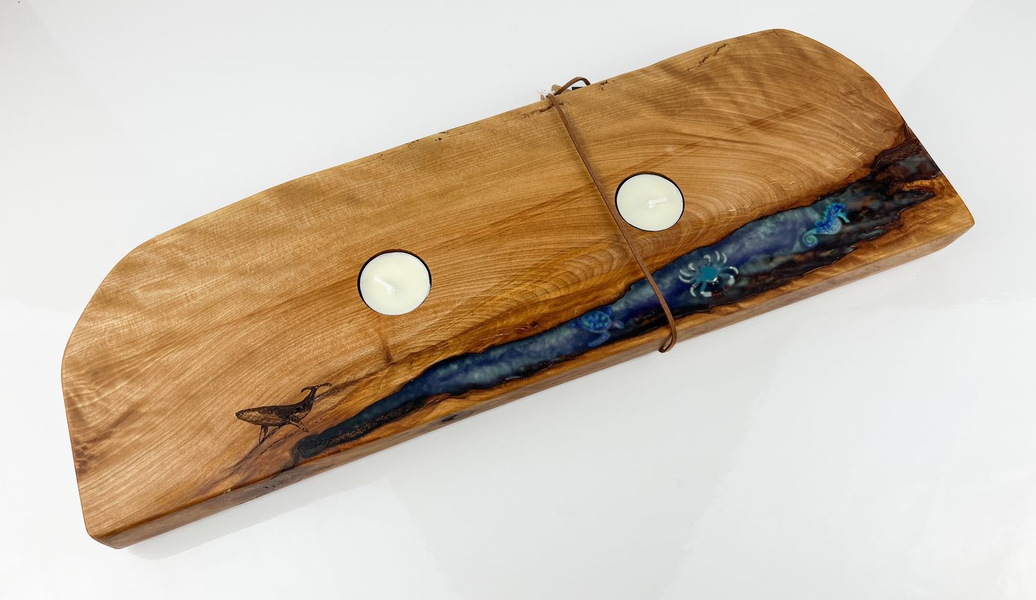 Spalted Maple T-Light Holder 7x19"