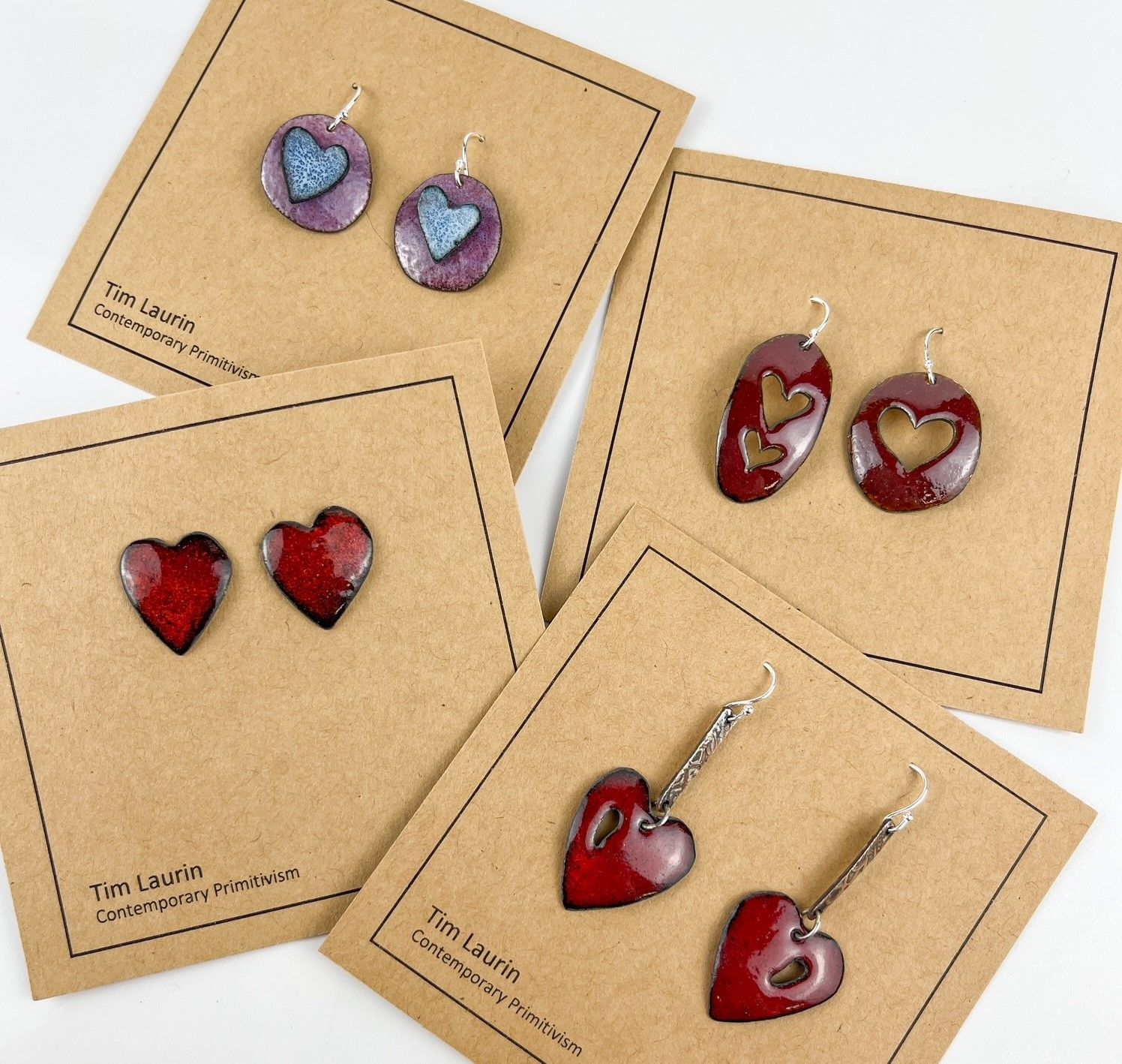 Powdered Enamel Fired Colourful Earrings, Canadian made with Love 