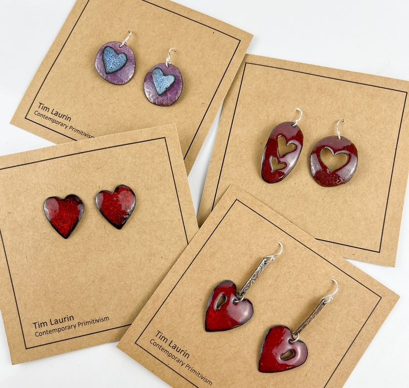 Powdered Enamel Fired Colourful Earrings, Canadian made with Love 