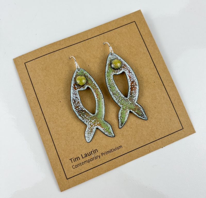 Fish Collection Powdered Glass/ Mixed Metal Earrings