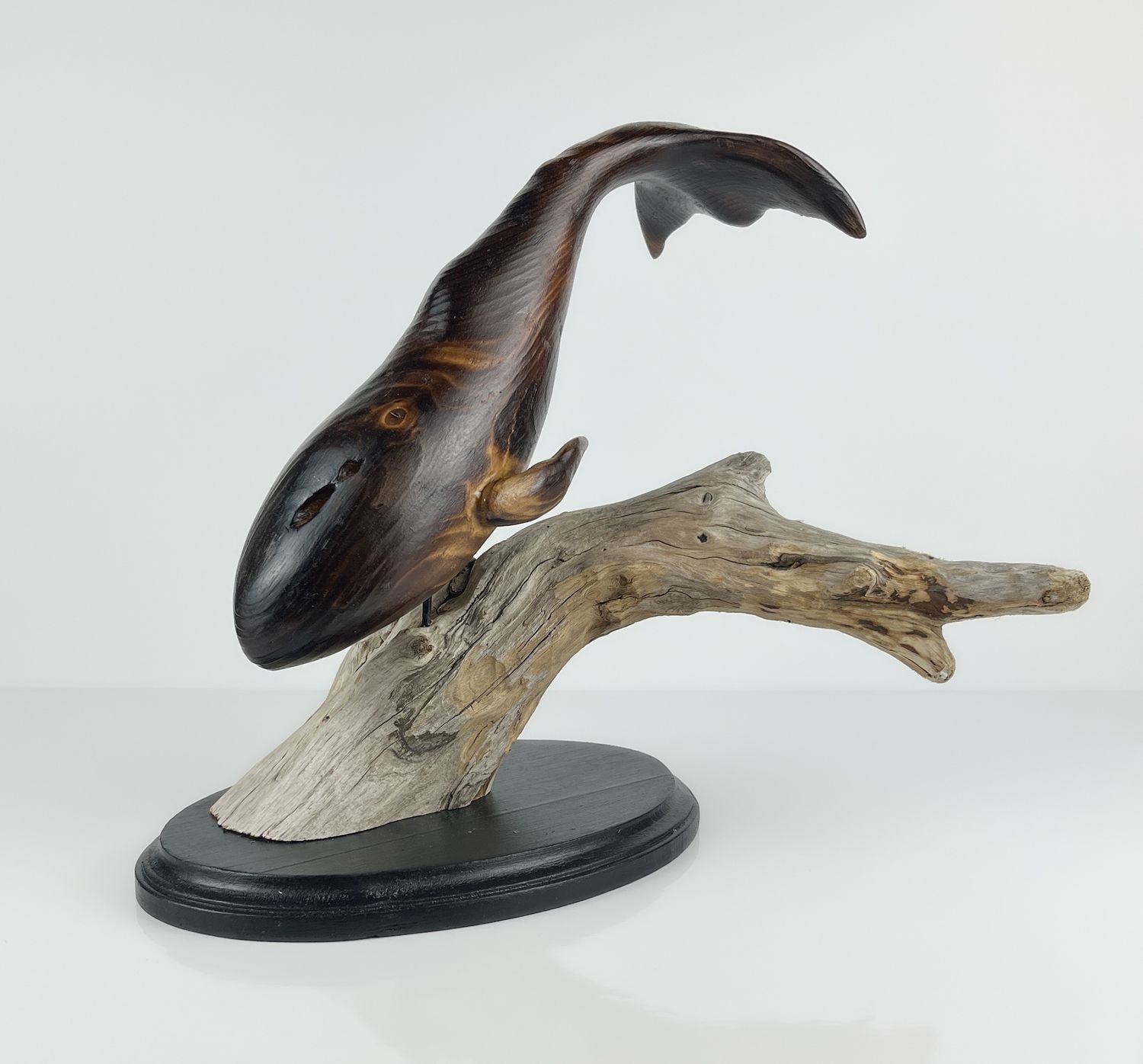 Whale Wood Sculpture By St. Andrews Blue Ribbon Award Winning Artist Timothy Griffin Canadian Made Coastal Ocean life 
