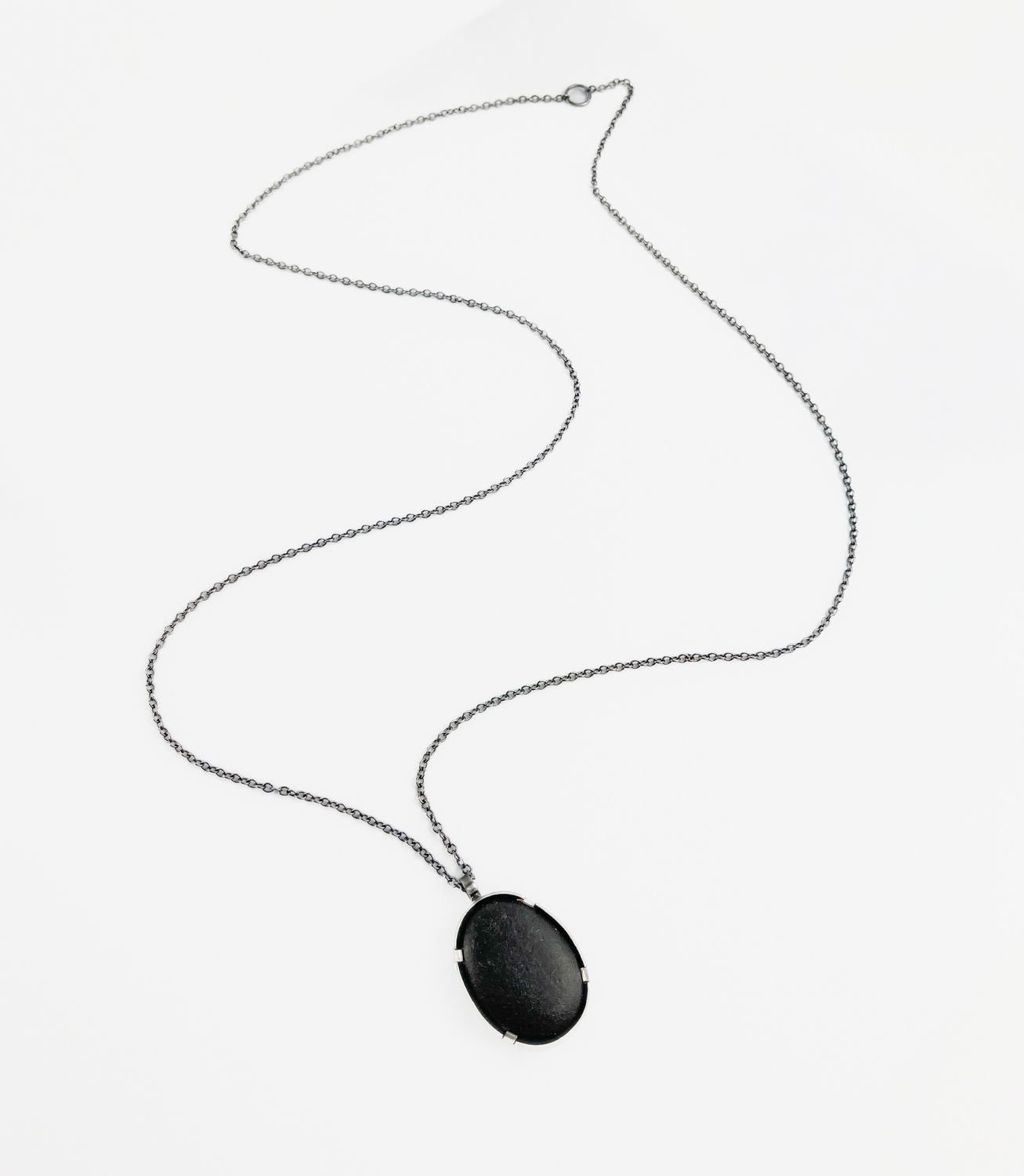 Beach Stone Pendant, Sterling Silver