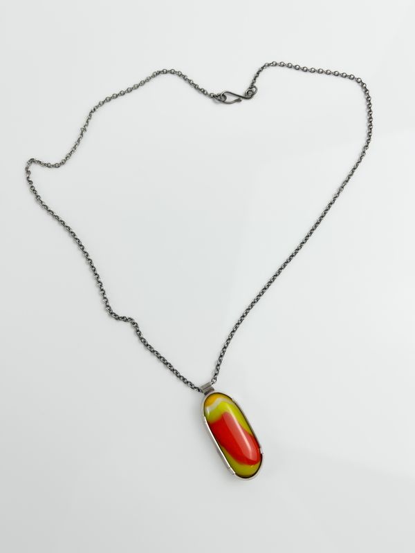 Art Glass Pendant Sterling Silver