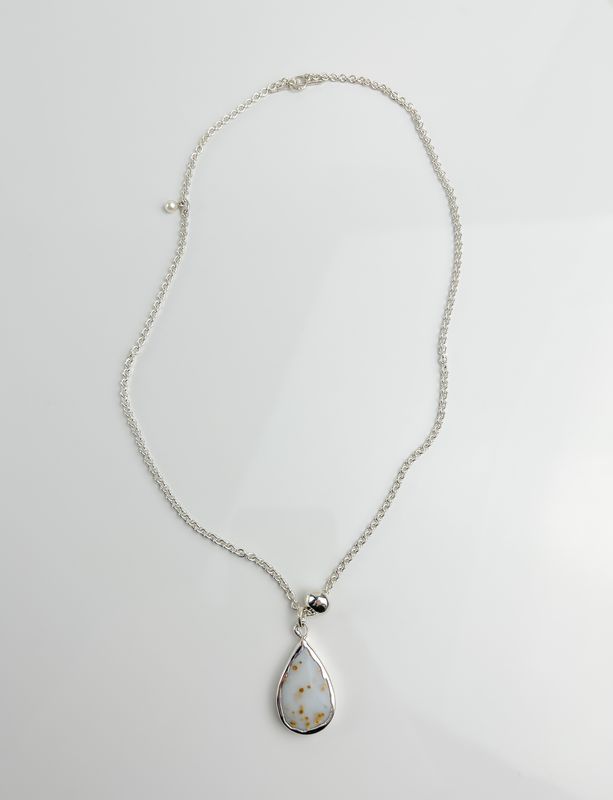 Threshold Collection: Let Go Slow Necklace Teardrop Polka dot Agate