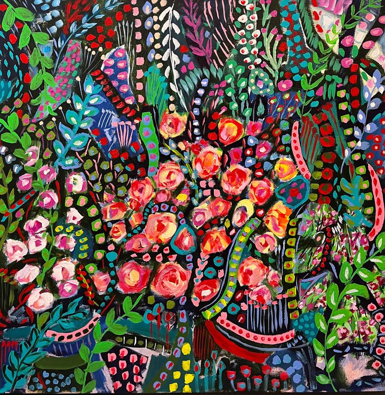 "The Garden of Pleasures" 36x36" Acrylic on Canvas