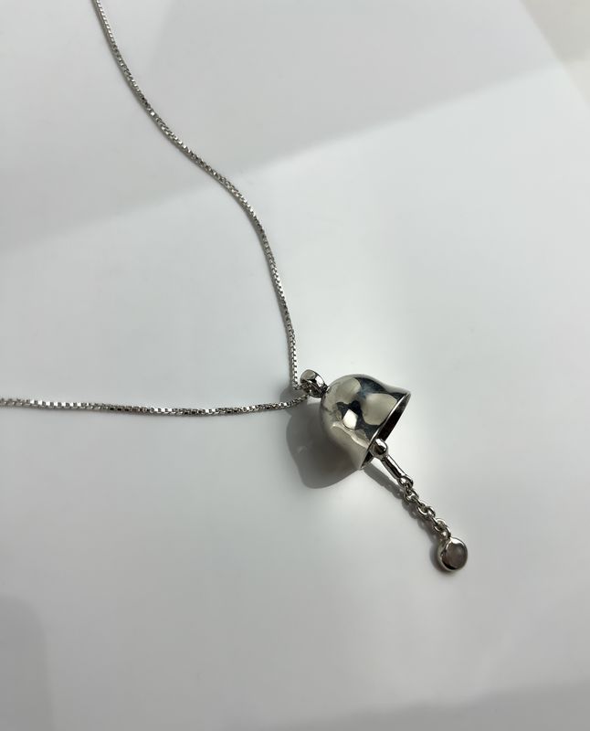 Threshold Collection: Soft reset Bell Necklace, Rose Quartz 18"