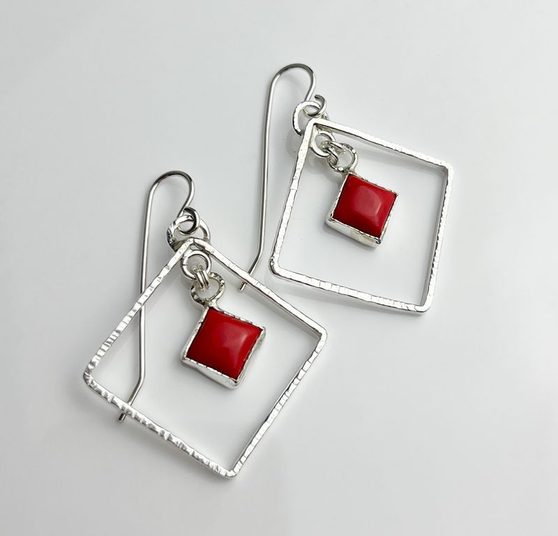 Rosarita Stone Earrings, Sterling Silver