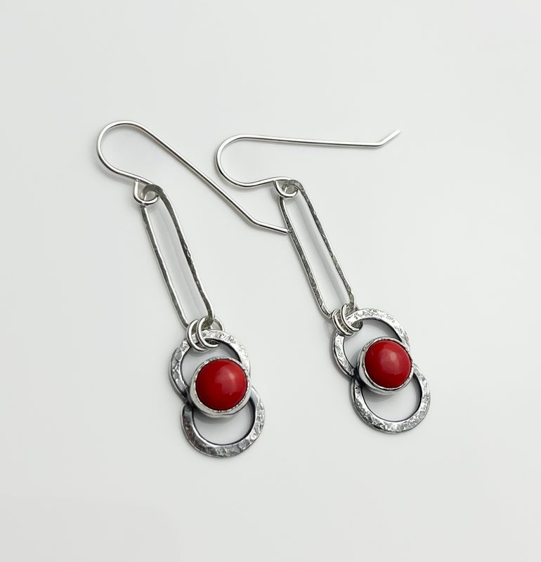 Rosarita Stone Earrings, Sterling Silver