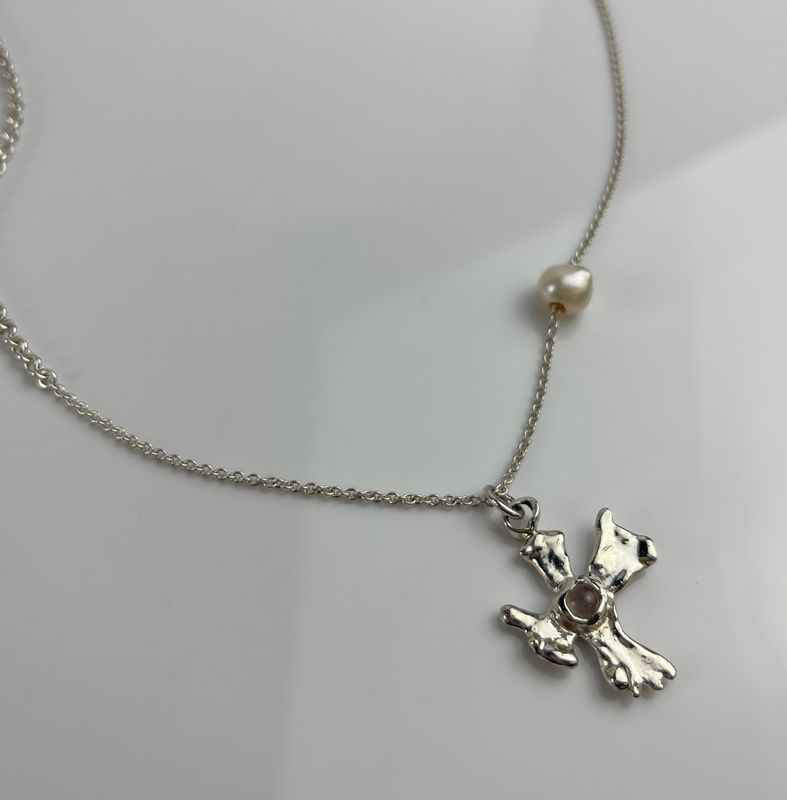 Jeneca Klausen, Sterling Silver, Bell Necklace, Protection Jewellery, Saint John Jeweler, New Brunswick Fine Art , Cross 