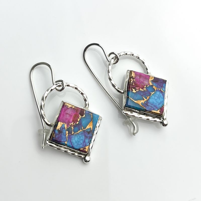 Turquoise &amp; Pink Shell Collection, Sterling Silver