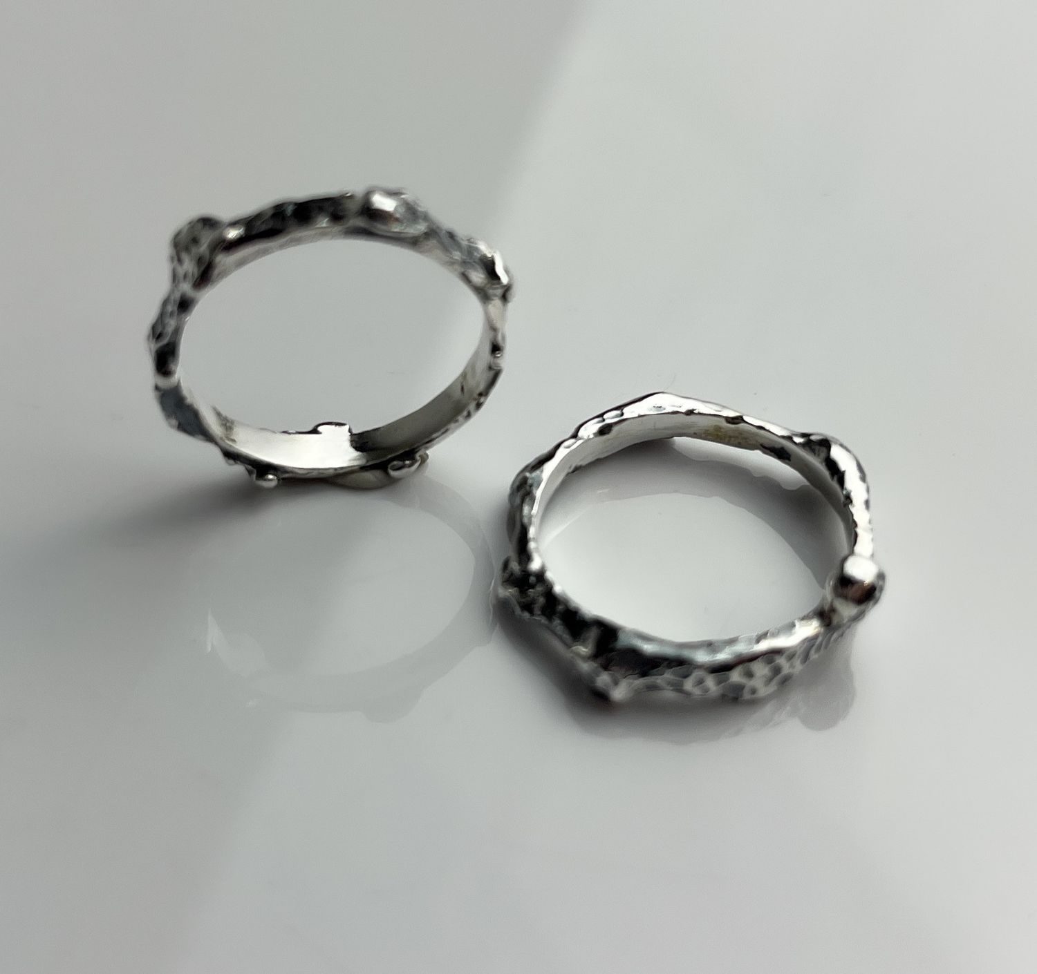 Fused Old Lace Ring, Sterling Silver