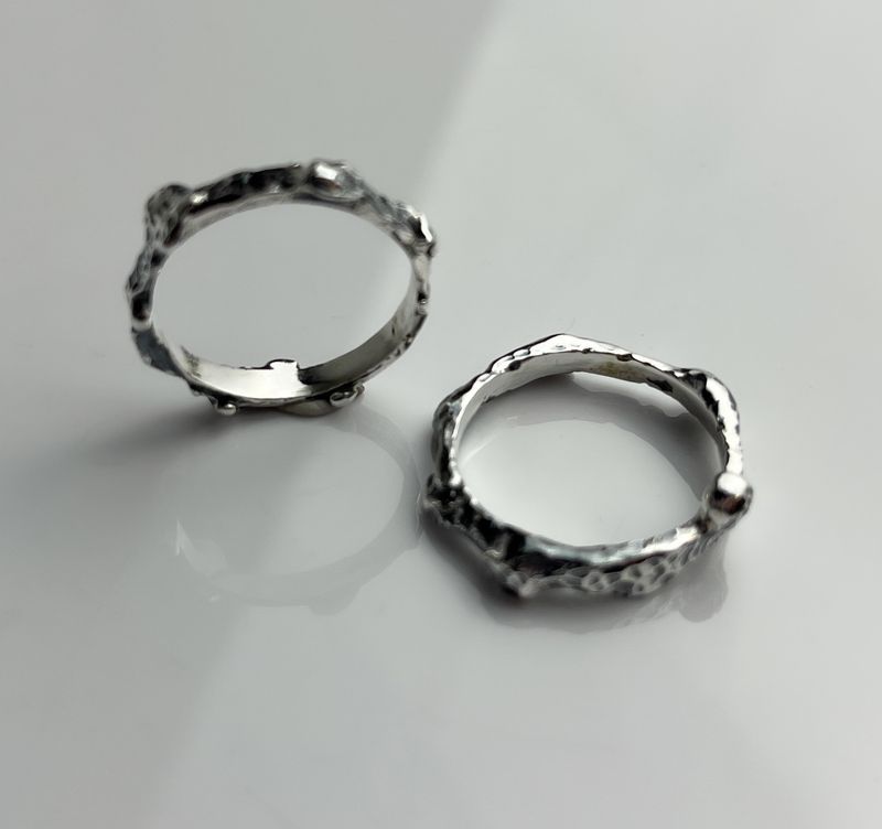 Fused Old Lace Ring, Sterling Silver