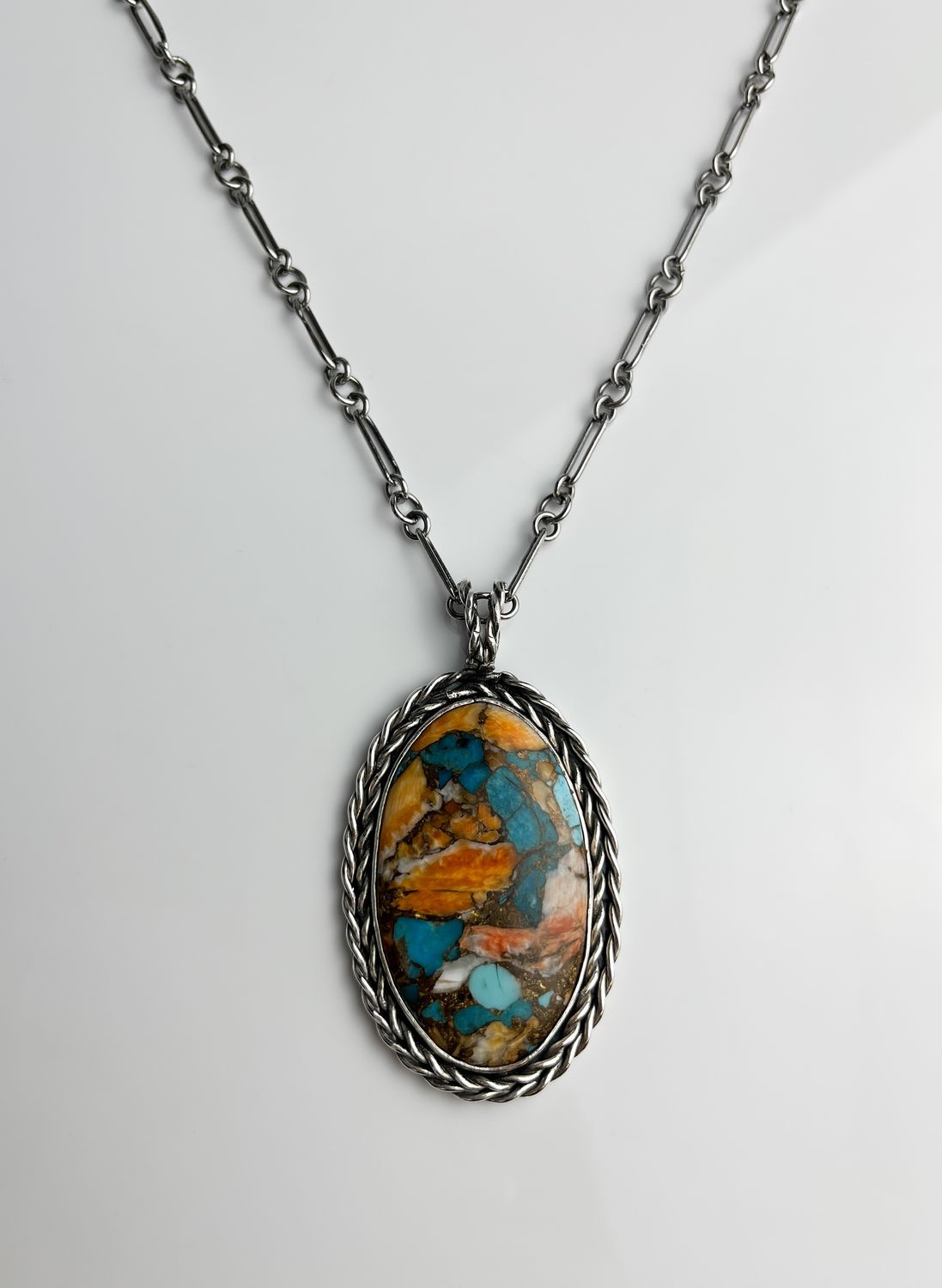 Turquoise and Spiny Oyster Collection, Sterling Silver
