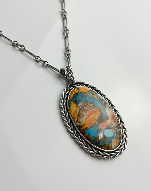 Turquoise and Spiny Oyster Collection, Sterling Silver