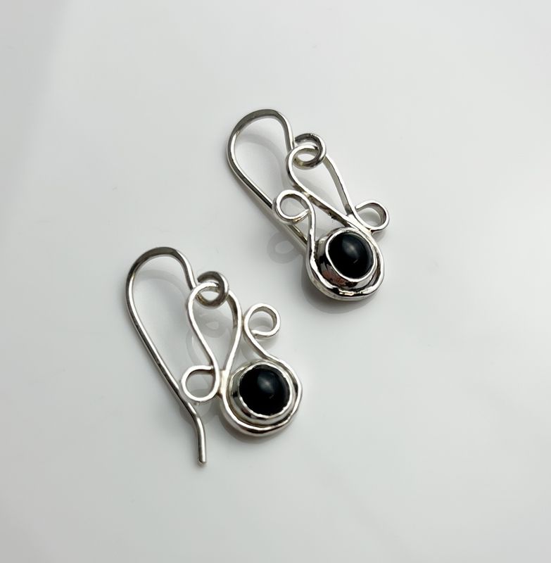 Stone Earrings, Sterling Silver