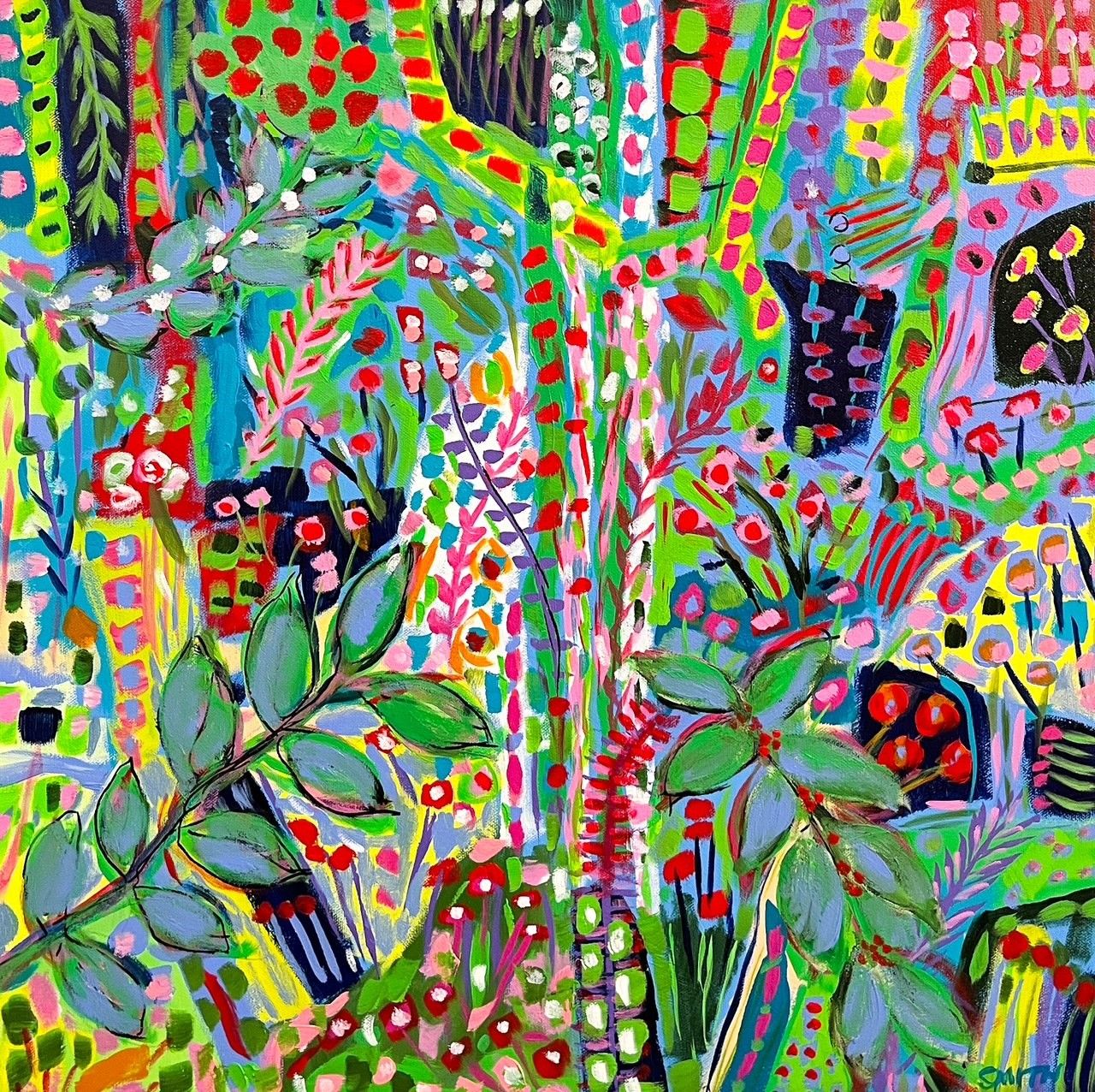 Colin Hugh Smith Artist Painter Handworks Gallery Saint John New Brunswick Acrylic Painting Flowers Floral Colourful Bouquet
