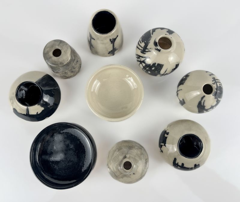 Powerlines Collection: 3" and under Small Stoneware Vessel