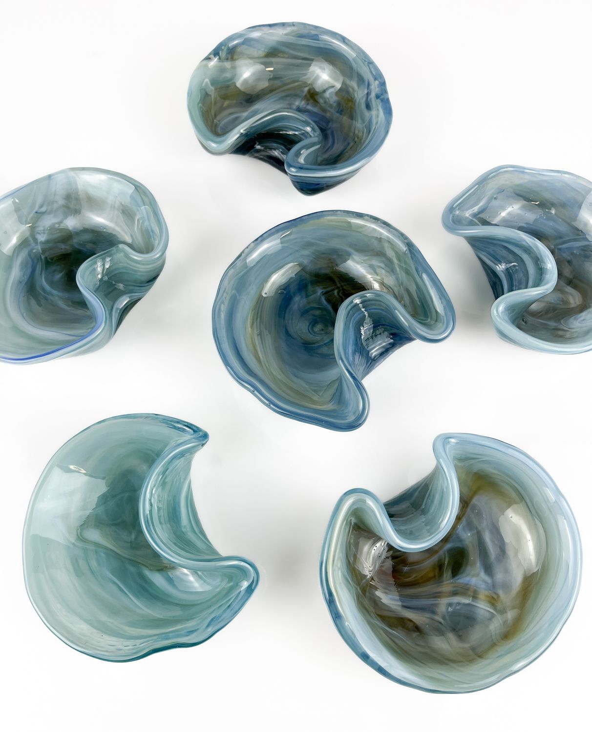 Seafoam Muir Glass blown Dish 4" Wide