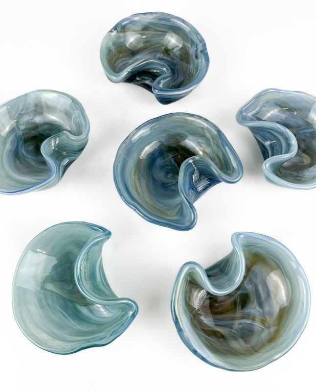 Seafoam Muir Glass blown Dish 4" Wide