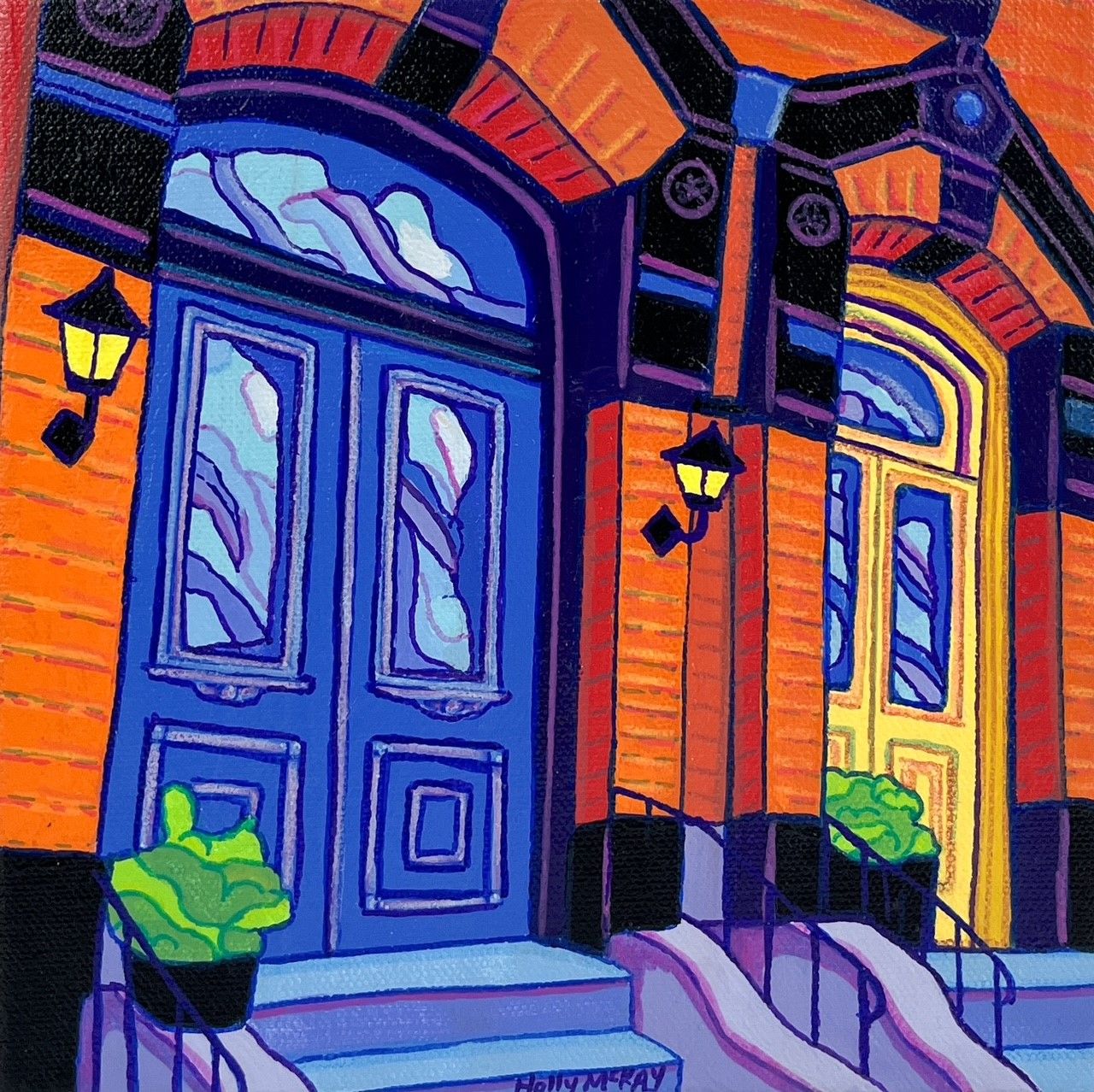 Vibrant Cityscape of Saint John New Brunswick Architecture Original by Holly McKay 