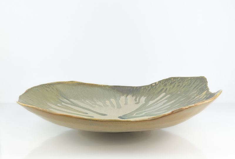Desert Sand Platter Porcelain Fired Pottery Platter 16.25x3"