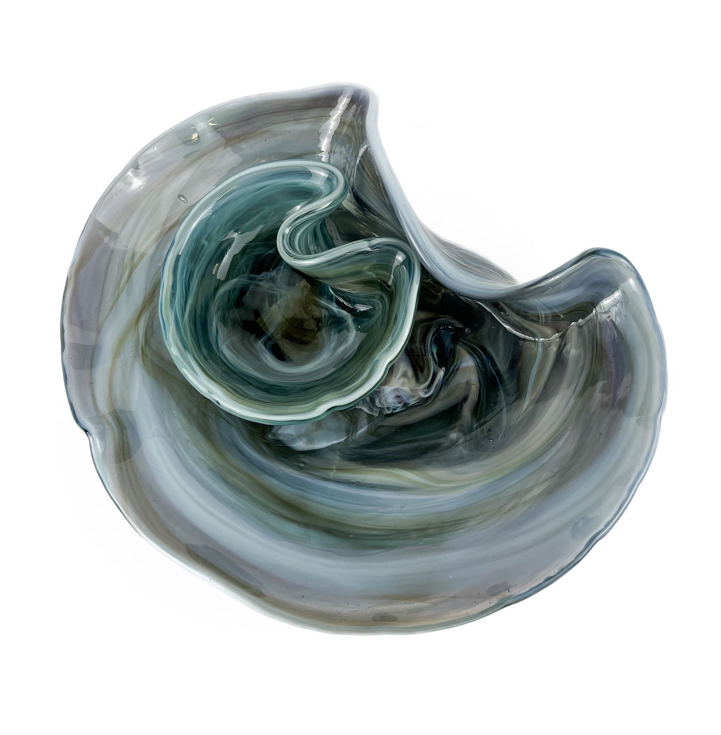 Agate Muir Glass blown Dish 8.75" Wide