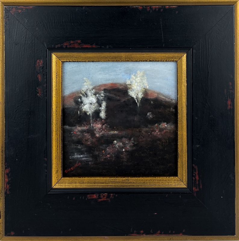 "Cranberry Hill" 6.25x6.25" Oil Framed 13.25x13.25"