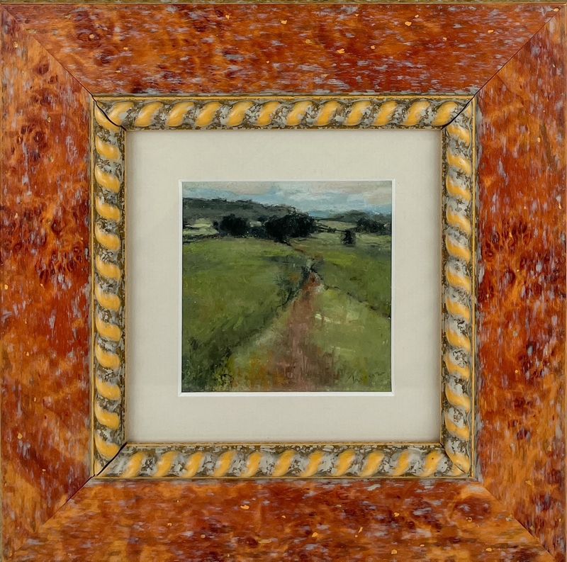 "Belleisle Landscape" 4x4" Oil Framed 10.25x10.25"