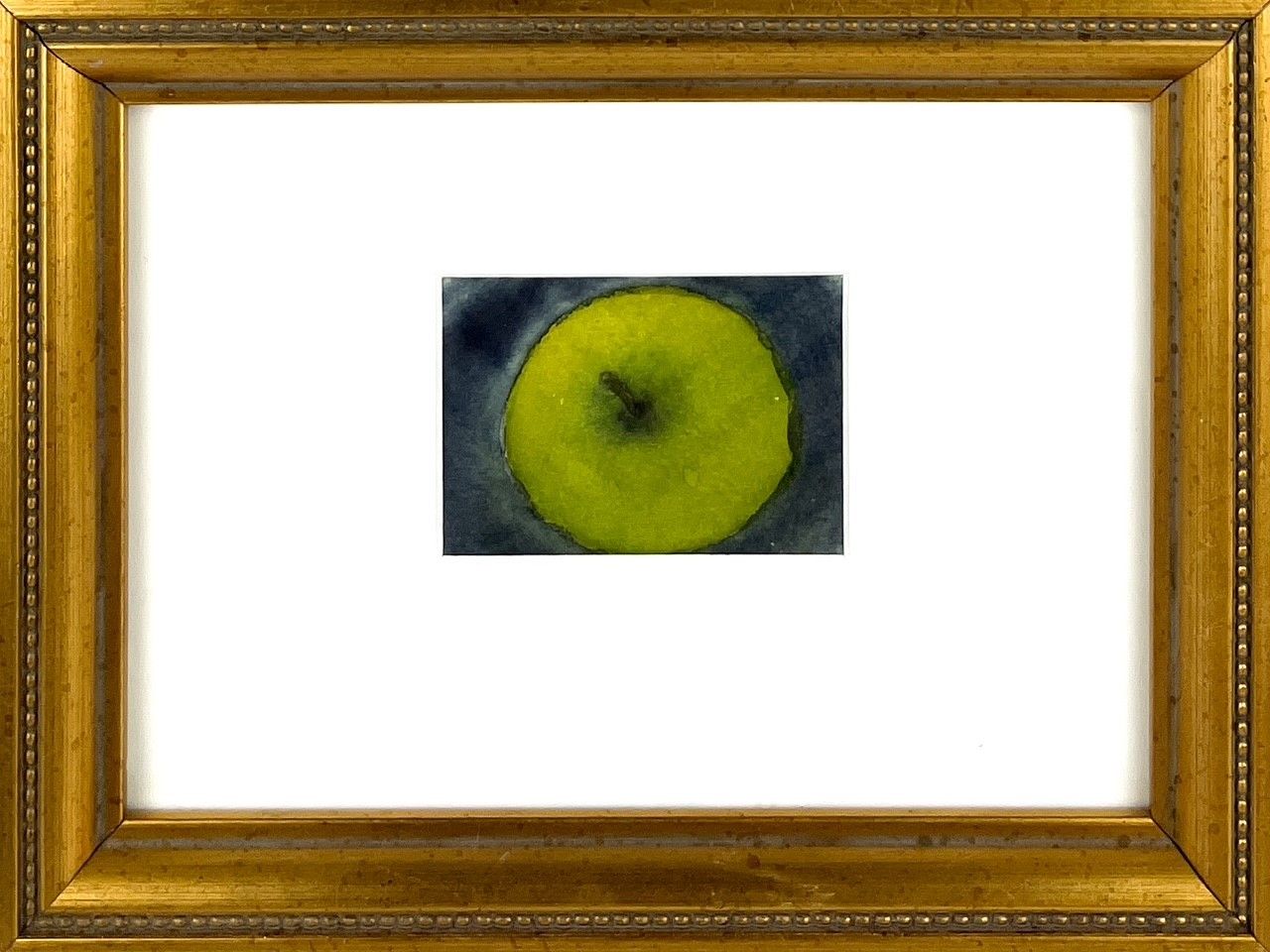 "Green Apple" 2.25x2" Oil Framed 6.25x8.25"