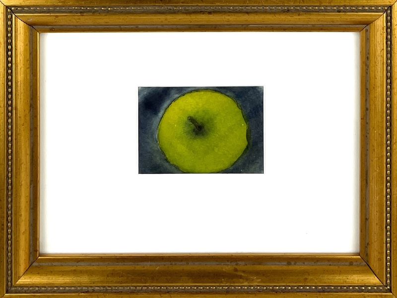 "Green Apple" 2.25x2" Oil Framed 6.25x8.25"
