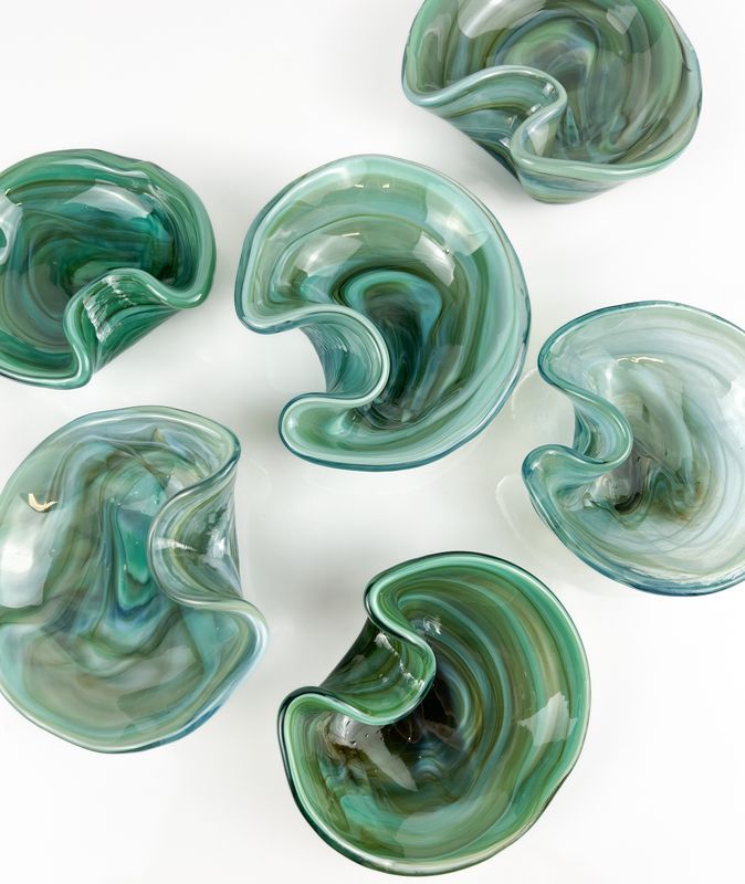 Malachite Muir Dish 4" Wid Glass Blown Dish