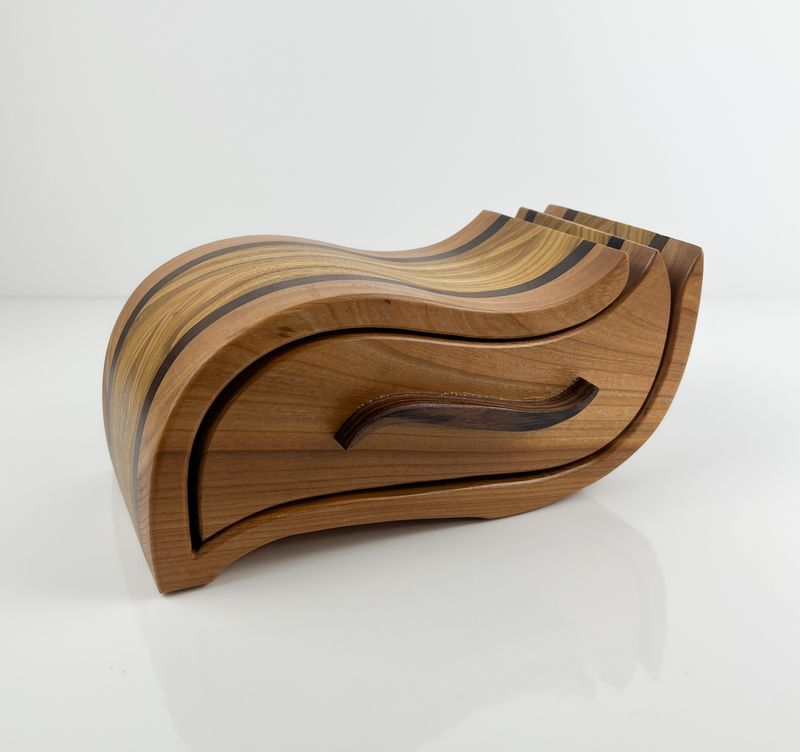 Single Drawer Bandsaw Box: NB Cherry, Walnut and Canary Wood
