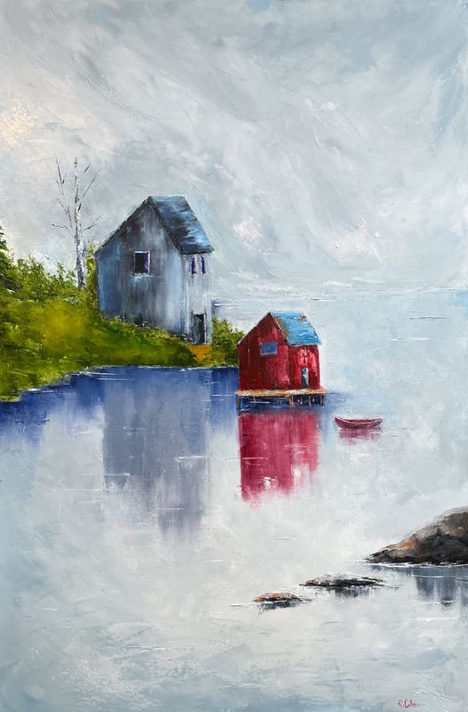 "A Sweet Salty Sea" 24x36" Oil Knife Painting