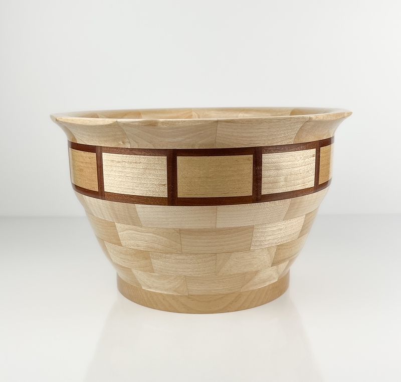 Large Bowl with Walnut Inserts 10.5x6.5 Large Bowl with Walnut Inserts 10.5x6.5"