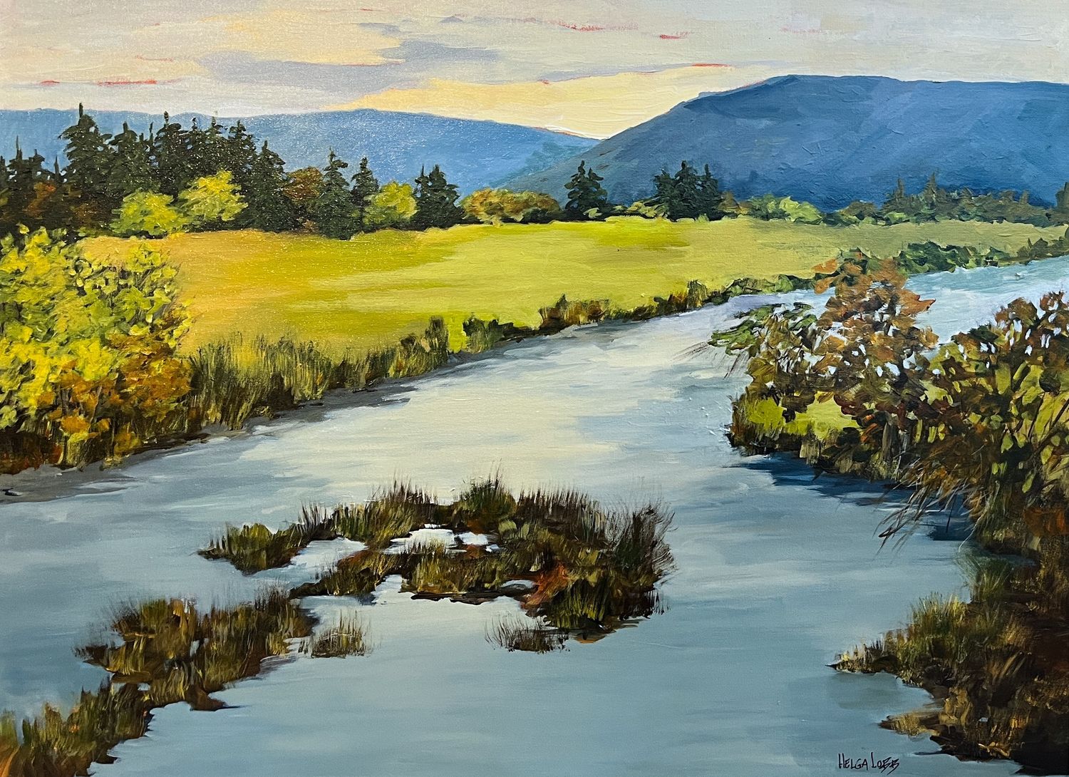 "River Above Hampton" 30x40" Acrylic on Canvas