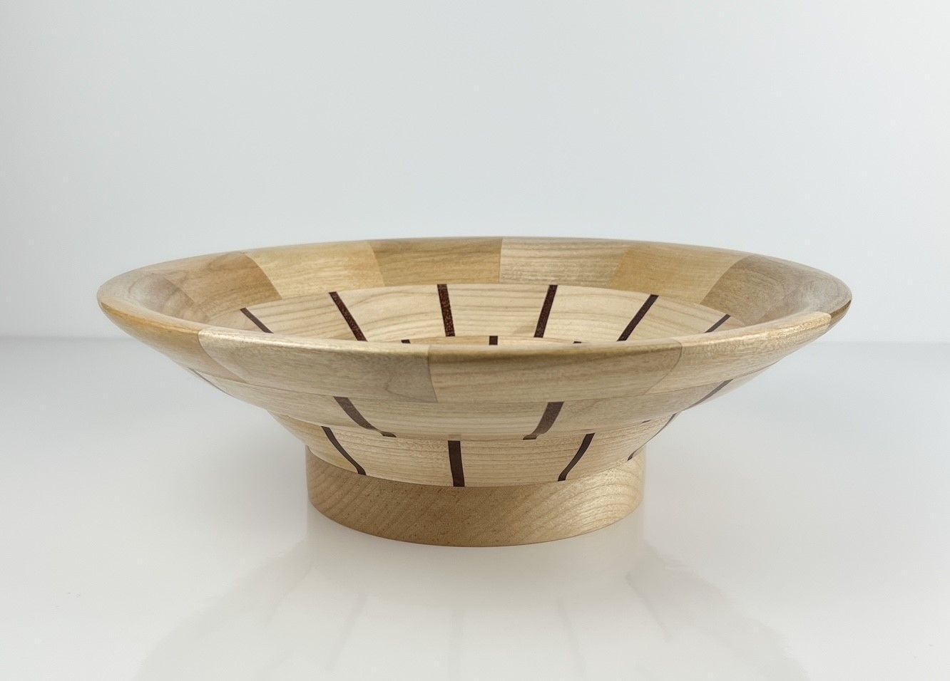 Fruit Bowl Maple with Walnut Inserts 11"