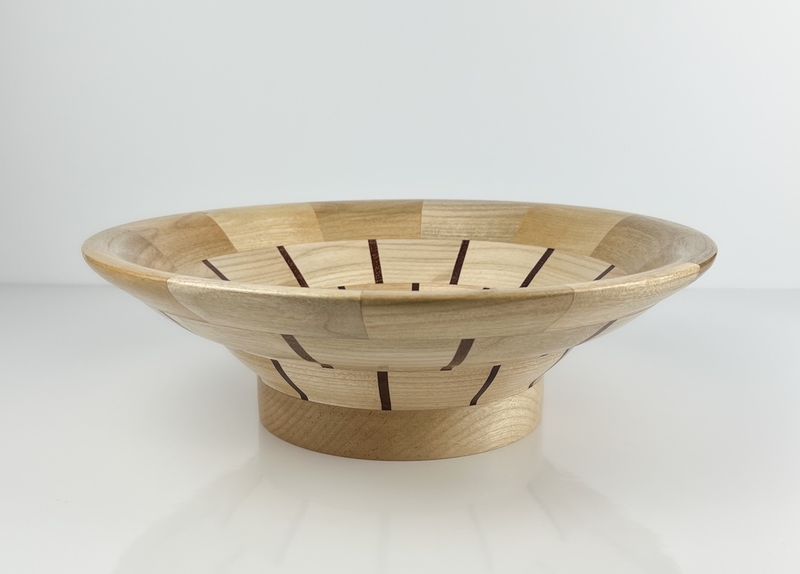 Fruit Bowl Maple with Walnut Inserts 11 Fruit Bowl Maple with Walnut Inserts 11"