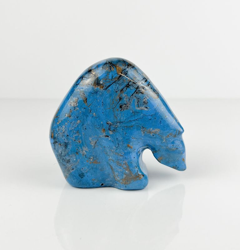 Blue Small Colorful Bear Sculpture 3.5x3.5"