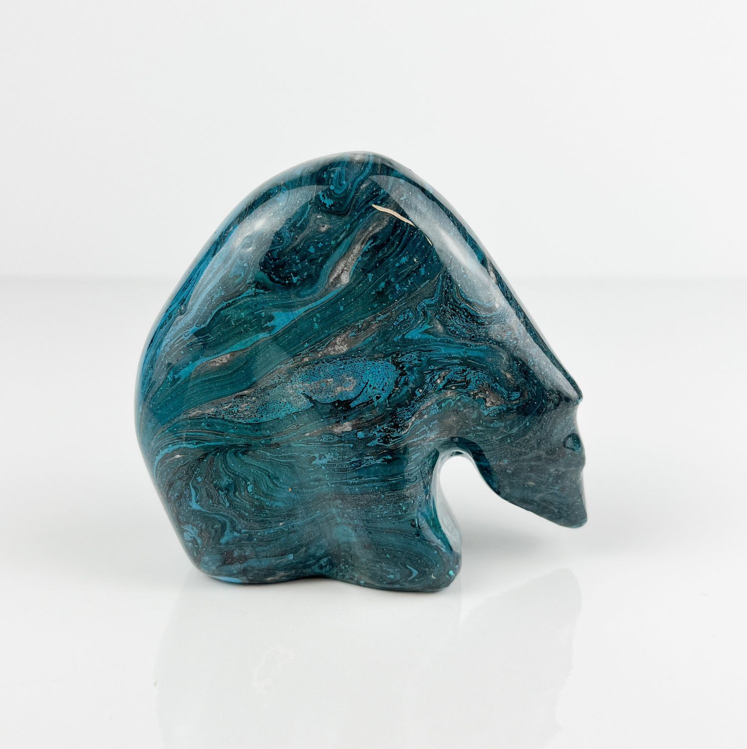 Blue Small Colorful Bear Sculpture 3.5x3.5"