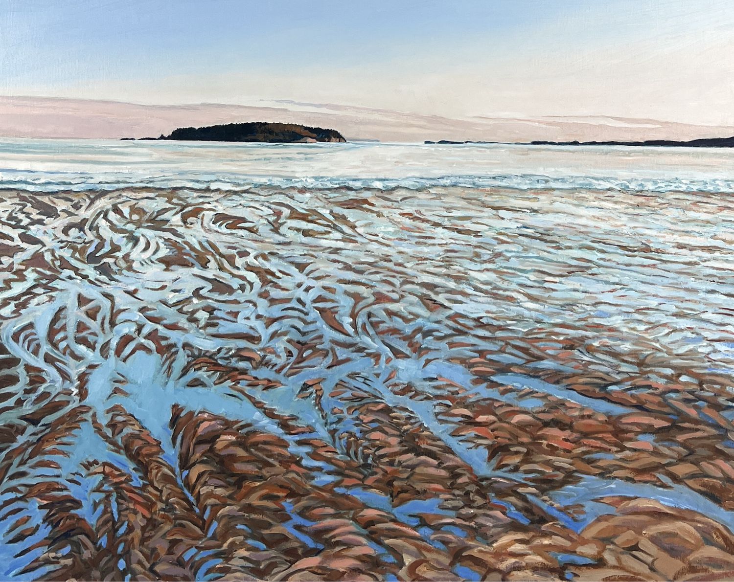 "Incoming Tide - New River Beach" 16x20" Acrylic & Oil on Canvas
