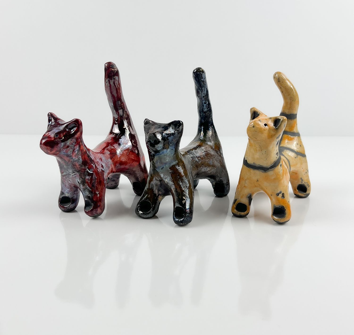 Small Raku Cat Sculpture